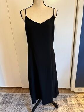 Classic Black Slip Dress with Spaghetti Straps